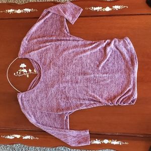 Marled Red Blouse with Criss-Cross Design on Back